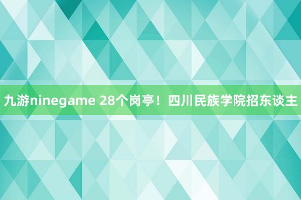 九游ninegame 28个岗亭！四川民族学院招东谈主